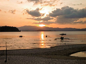 Sunset at Port Barton. Sunset at Port Barton.